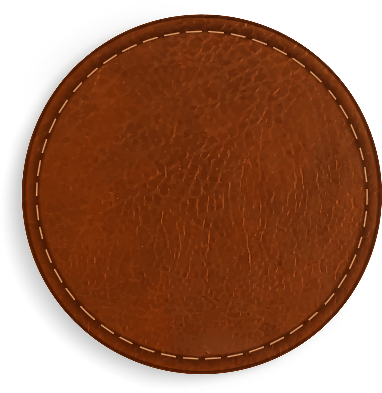 Circle Leather Label with Stitch